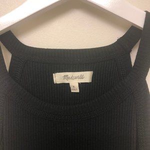 Madewell District Dress Ribbed Knit S Black